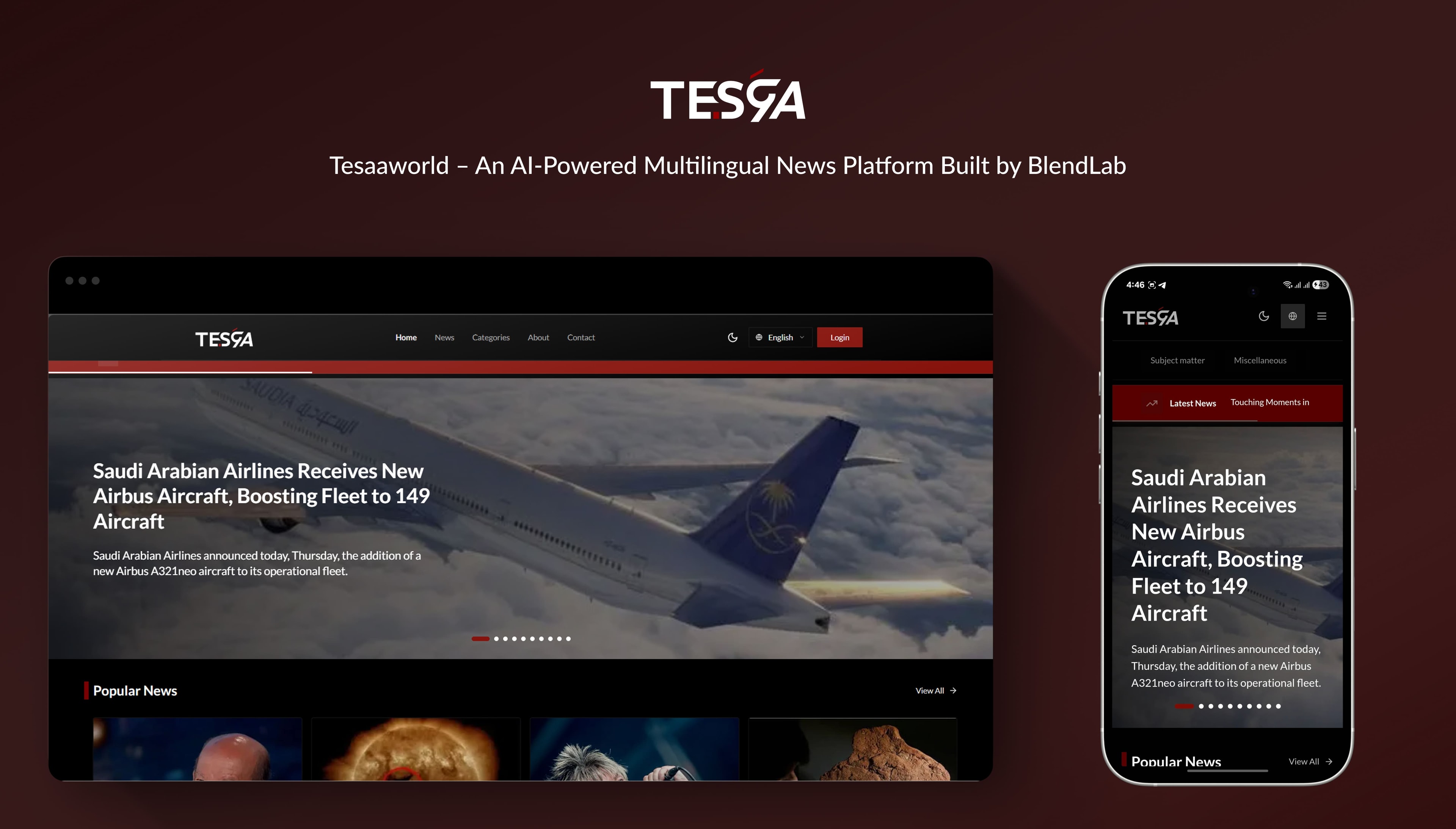 Tesaaworld – An AI-Powered Multilingual News Platform Built by BlendLab